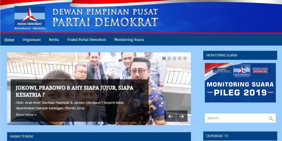 Hasil bidik layar situs DPP Demokrat.