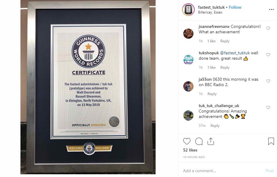 Tuk Tuk Tercepat di Dunia, Tercatat di Guiness World Records. (Instagram/fastest_tuktuk)