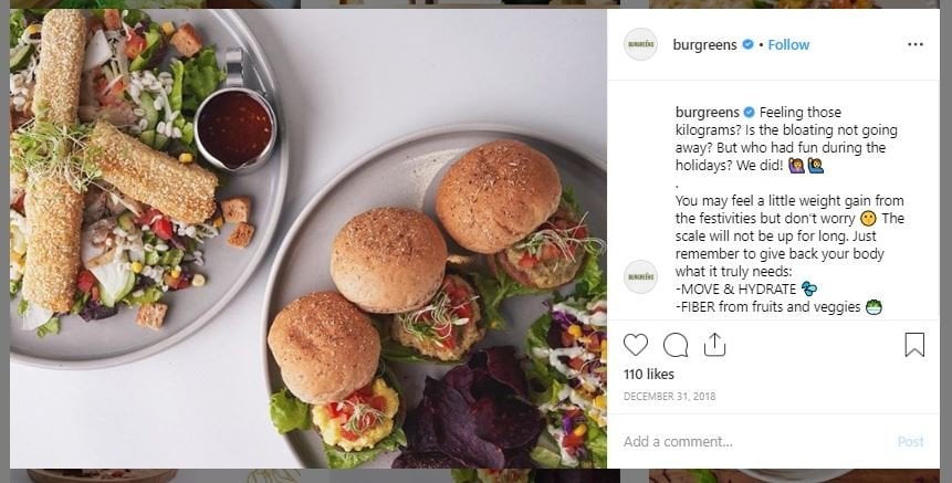 Rekomendasi tempat bukber sehat di Jakarta (instagram.com/burgreens)