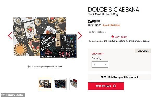 Tas Dolce & Gabbana body shamming. (TK Maxx)