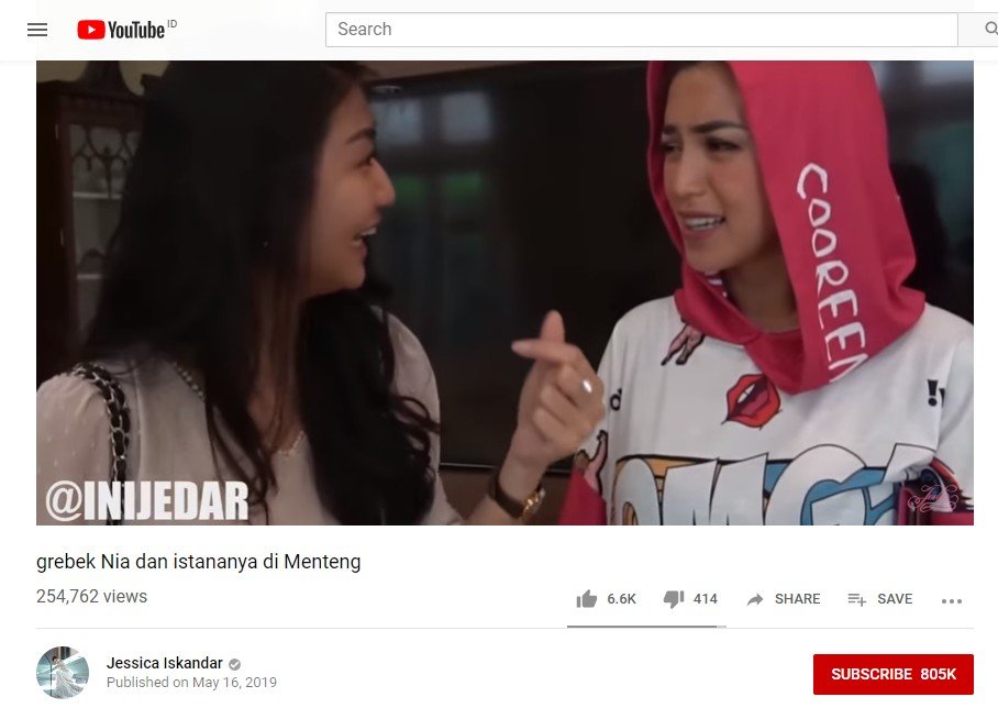 Nia Ramadhani Tetap Langsing Meski Doyan Makan, Sahabat: Duit Berbicara. Tangkapan layar (Youtube/Jessica Iskandar)