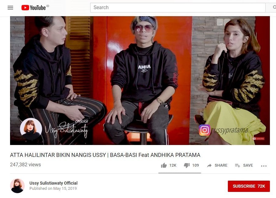 Jadi Youtuber Sukses, Atta Halilintar Kenang Susahnya Cari Makan. Tangkapan layar (Youtube/Ussy Sulistiawaty Official)