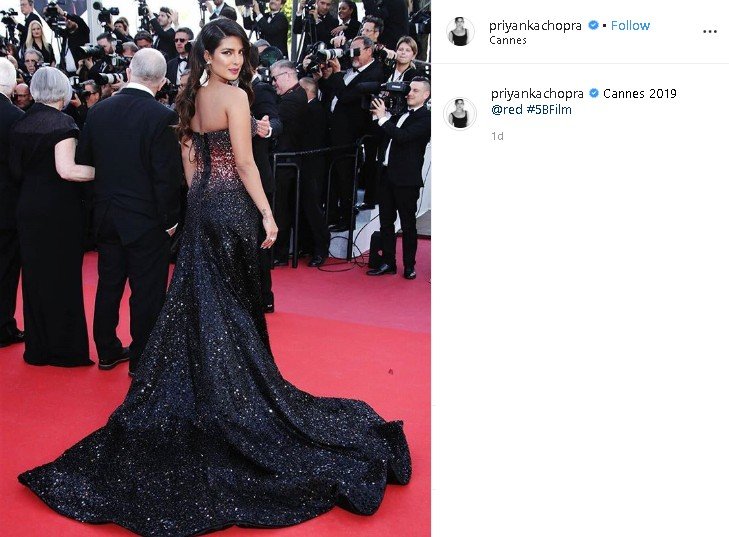 Priyanka Chopra di Cannes. (Instagram/@priyankachopra)