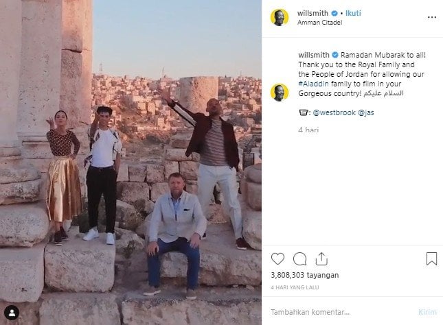 Liburan sambil kerja di Yordania, Will Smith Ucapkan Selamat Ramadan. (Instagram/@willsmith)