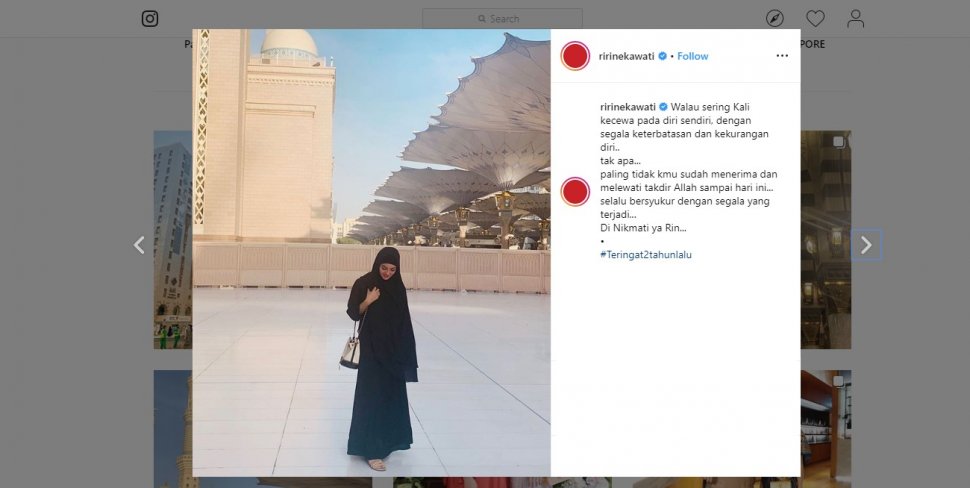 Ramadan di Madinah, Ririn Ekawati Mengenang Kepergian Suami. (instagram.com/ririnekawati)