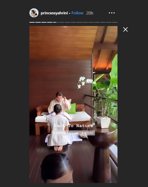 Syahrini Spa Bareng Reino Barack di Bali, Pemandangan Sekitarnya Wow. Tangkapan layar Instastories (instagram.com/princessyahrini)