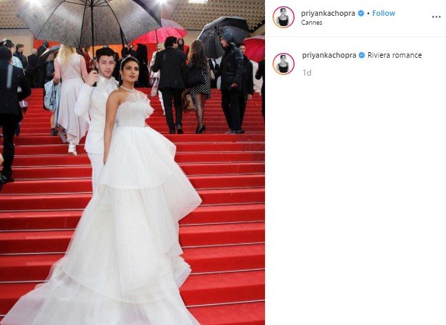 Priyanka Chopra dan Nick Jonas Ulang Momen Pernikahan di Cannes. (Instagram/@priyankachopra)