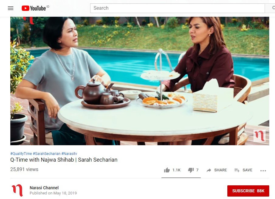 Sambil Makan Klepon, Najwa Shihab Curhat soal Pilpres sampai Keluarga. Tangkapan layar (Youtube Narasi Channel)