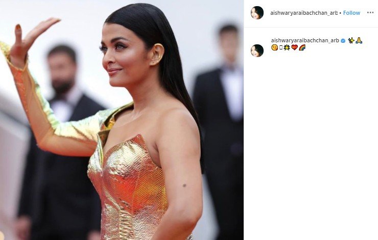 Gaya Aishwarya Rai di Festival Film Cannes 2019. (Instagram/@aishwaryaraibachchan_arb)