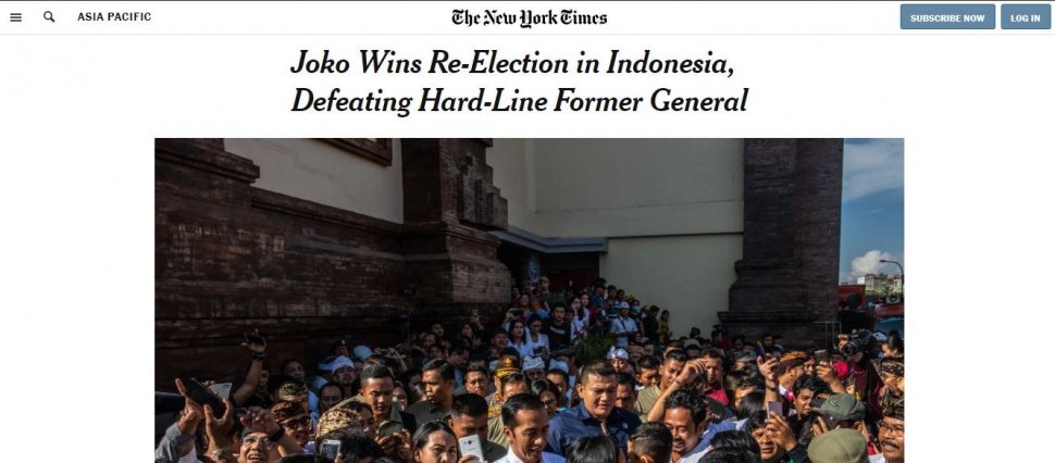 Judul headline New York Times. [New York Times]