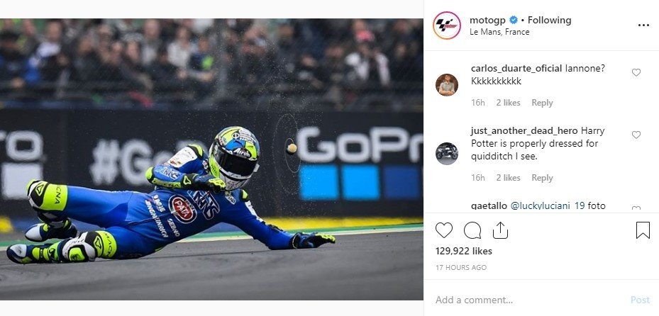 Pembalap Moto2 Andrea Locatelli Terjatuh di Sirkuit Le Mans, MotoGP Prancis. (Instagram/motogp)