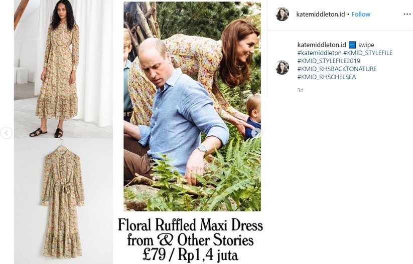 Bermain di Kebun, Total Harga Outfit Kate Middleton Cuma Rp 4 Juta. (Instagram/@katemiddleton.id)