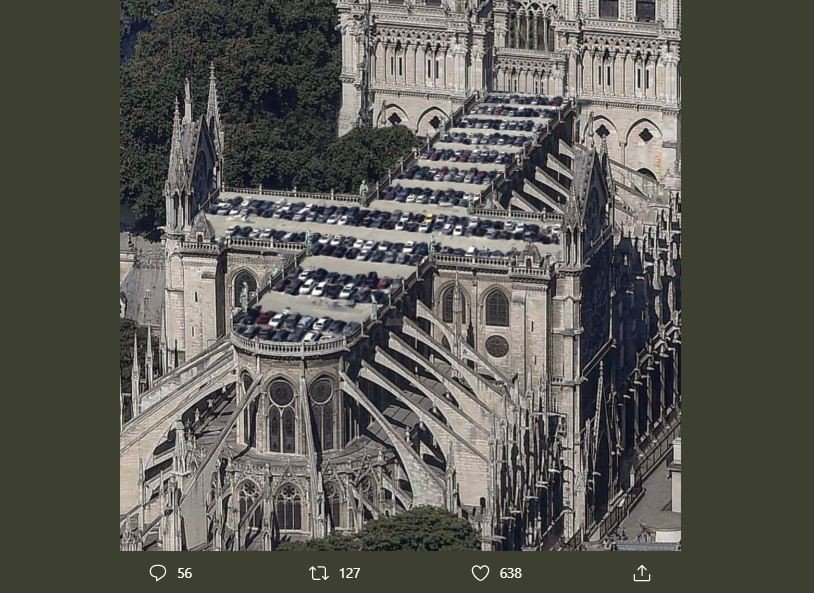 Desain baru Notre Dame bikin gagal paham (twitter.com/SmetPascal)
