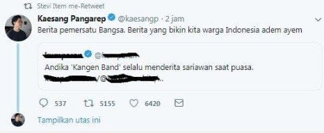 Cuitan Kaesang Pangarep [Twitter]