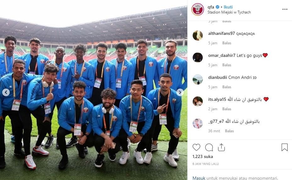 Andri Syahputra dalam skuat Timnas Qatar U-20. (Instagram/qfa)