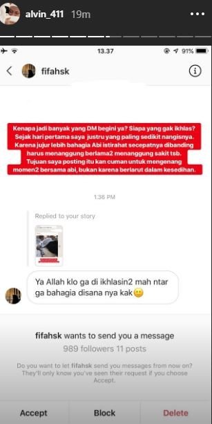 Jawaban Alvin Faiz saat dituduh tak ikhlas Ustaz Arifin Ilham meninggal dunia. [instagram/alvin_411]