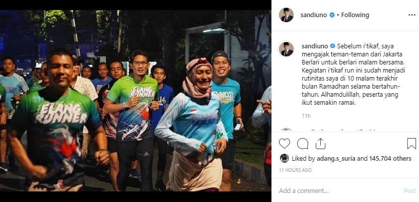 Sandiaga Uno. [Instagram/@sandiuno]