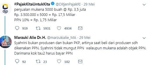 Marzuki Alie bantah pernyataan Dirjen Pajak terkait pajak mukena Syahrini. [Twitter]