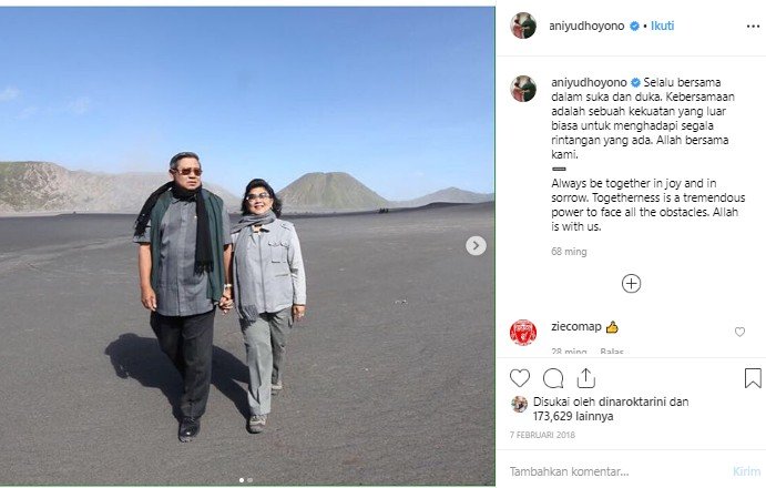 Momen kebersamaan SBY dan Ani Yudhoyono. (Instagram/@aniyudhoyono)