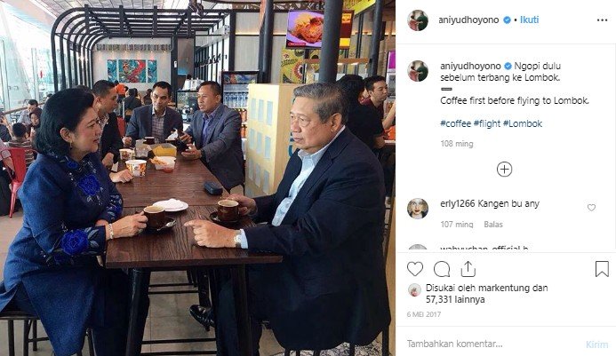 Momen kebersamaan SBY dan Ani Yudhoyono. (Instagram/@aniyudhoyono)