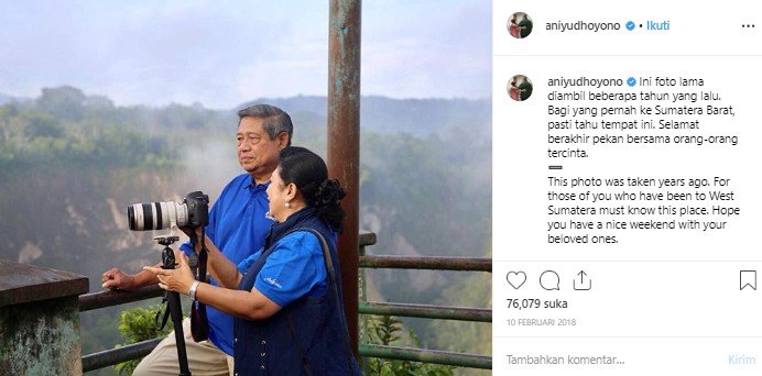 Momen kebersamaan SBY dan Ani Yudhoyono. (Instagram/@aniyudhoyono)