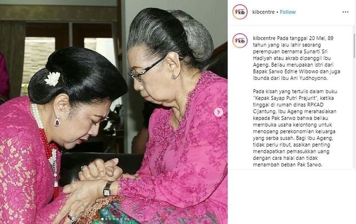 Fakta tentang Sunarti Sri Hadiyah, ibunda Ani Yudhoyono. (Instagram/@KIBcentre)