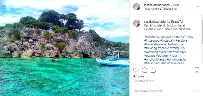 Pulau Kambing di Tanjung Bira. (Instagram/@sasakalasuharianto)