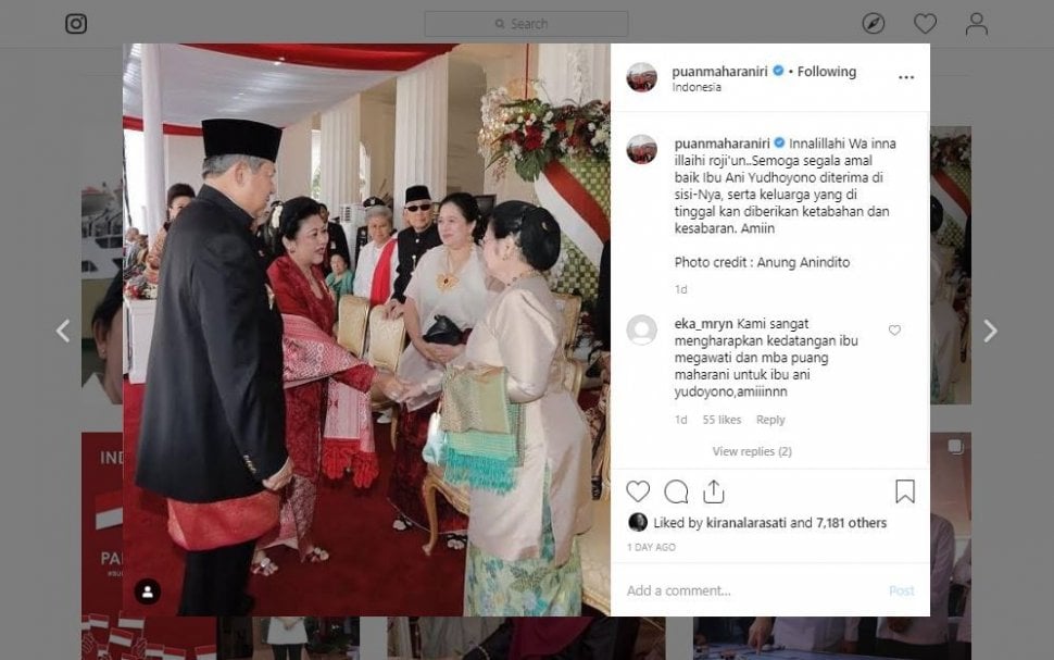 Pertemuan disebut-sebut terakhir Megawati dan Ani Yudhoyono. [Instagram]