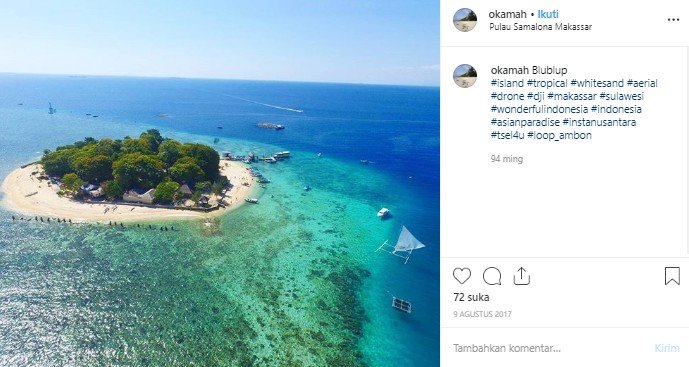 Pulau Samalona di Makassar. (Instagram/@okamah)
