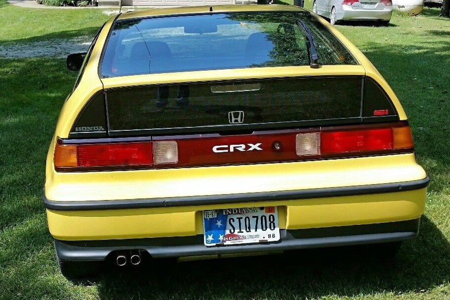 Honda CRX dengan Warna Kuning Y49. (Barn Finds)