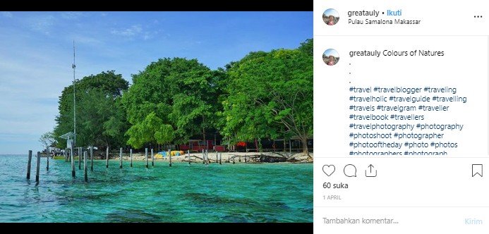 Pulau Samalona di Makassar. (Instagram/greatauly)