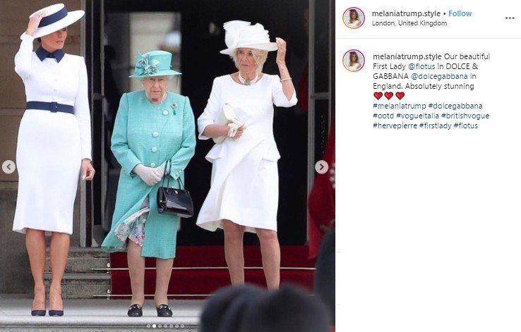 Deretan Gaya Mewah Melania Trump Ketika Berkunjung ke Inggris. (Instagram/@melaniatrump.style)