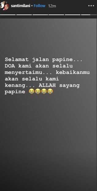 Ayah Dewi Perssik dikabarkan meninggal dunia. [instagram/santimilani]