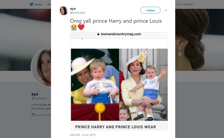 Pangeran Louis pakai outfit warisan dari Pangeran Harry. (Twitter/@androyaIty)