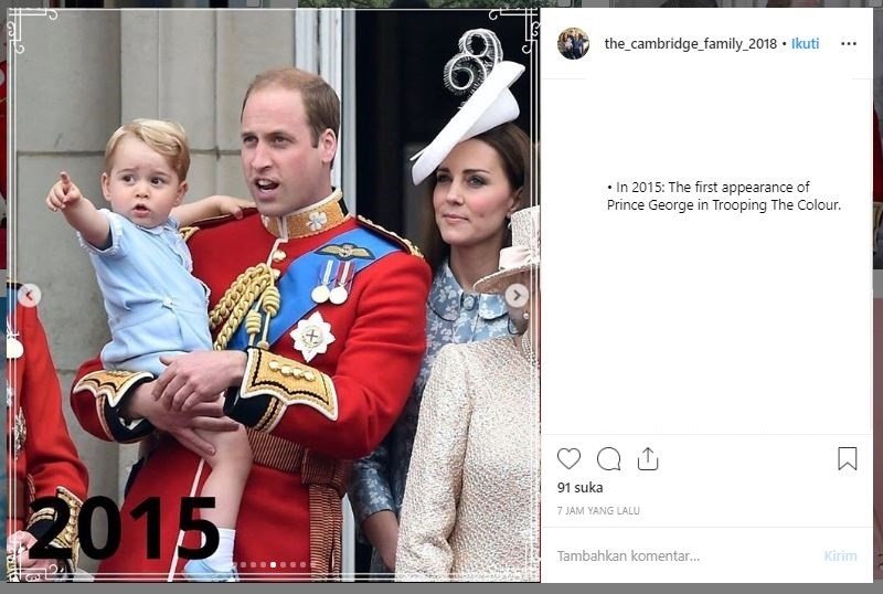 Trooping the Colour. (Instagam/@the_cambridge_family_2018)