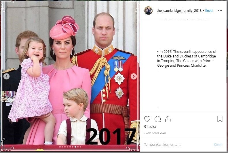 Trooping the Colour. (Instagam/@the_cambridge_family_2018)