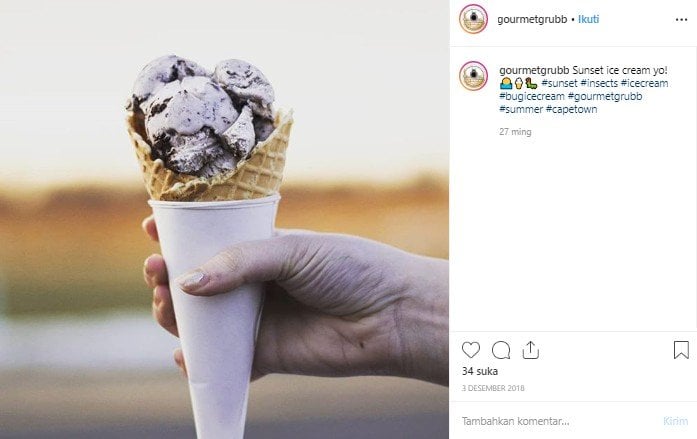 Es krim dari susu serangga. (Instagram/@gourmetgrubb)