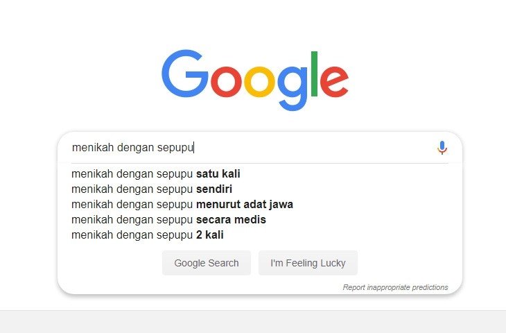 Tren pencarian menikah dengan sepupu. (Google)