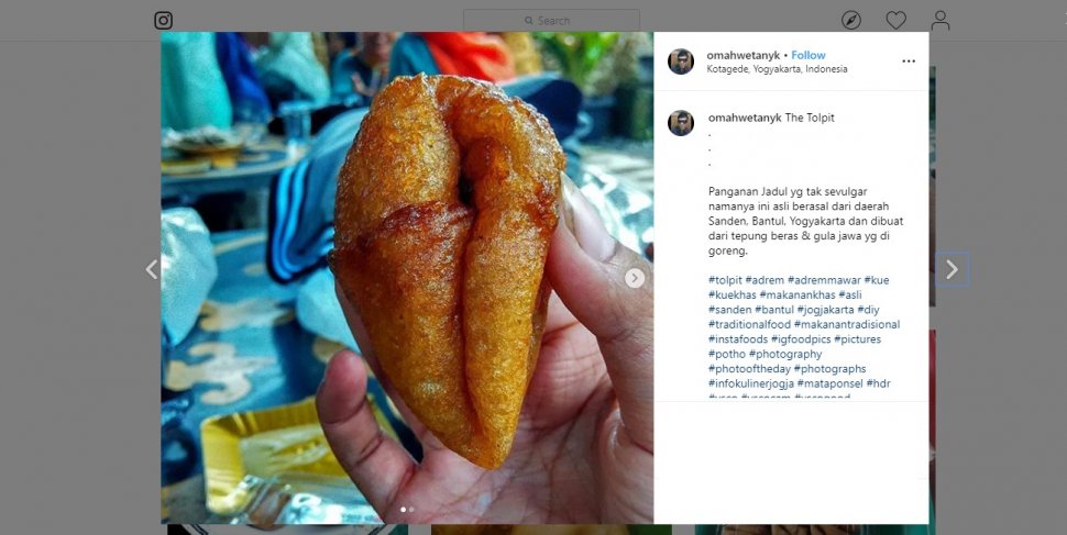 Tolpit, Makanan dengan Nama Jorok, Ini Info Lengkap dan Tempat Membelinya. (instagram.com/omahwetanyk)