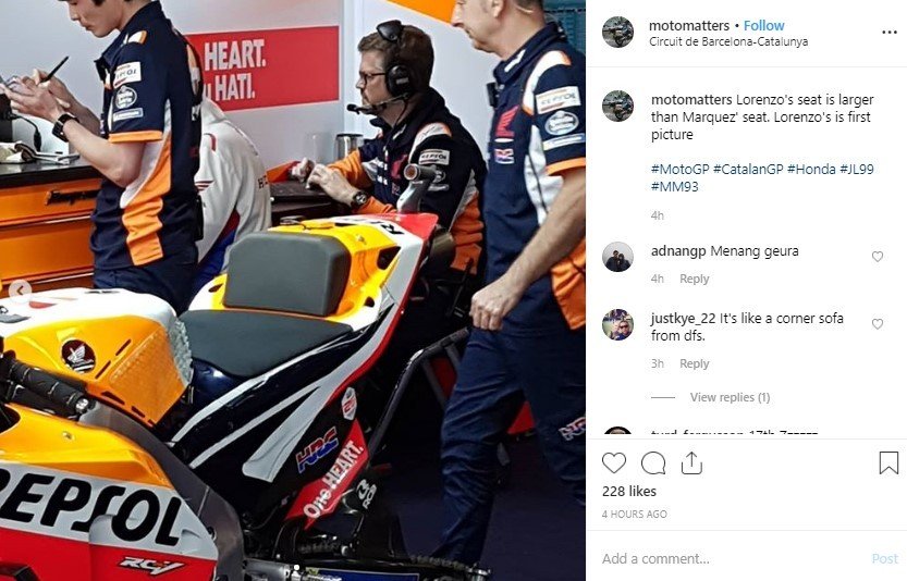 Honda RC213V Tunggangan Marc Marquez. (Instagram/motomatters)