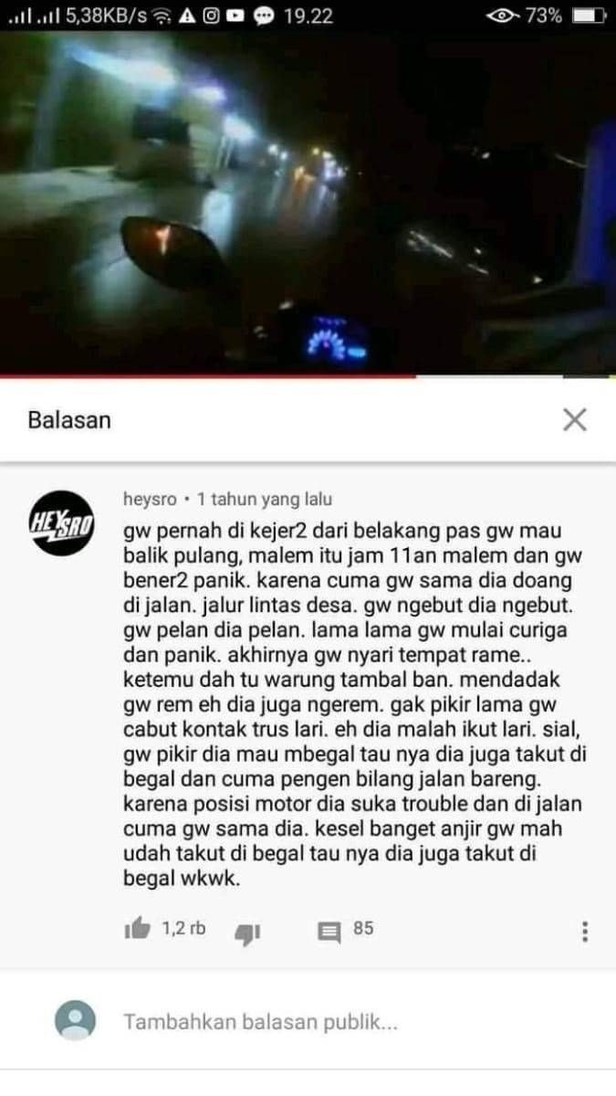 Kisah Dua Pemotor Sama-Sama Takut Begal Berakhir Ngakak. (Twitter/tanya2rl)