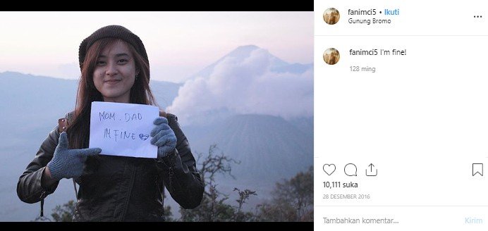 Gaya liburan Fani juara MasterChef Indonesia musim kelima. (Instagram/@fanimci5)