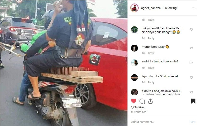 Jok Motor yang bikin ngilu. (Instagram/@agoez_bandz4)