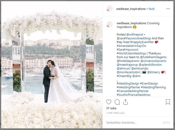 Pernikahan mewah Amanda Winarko. (Instagram/@wedtease_inspirations)