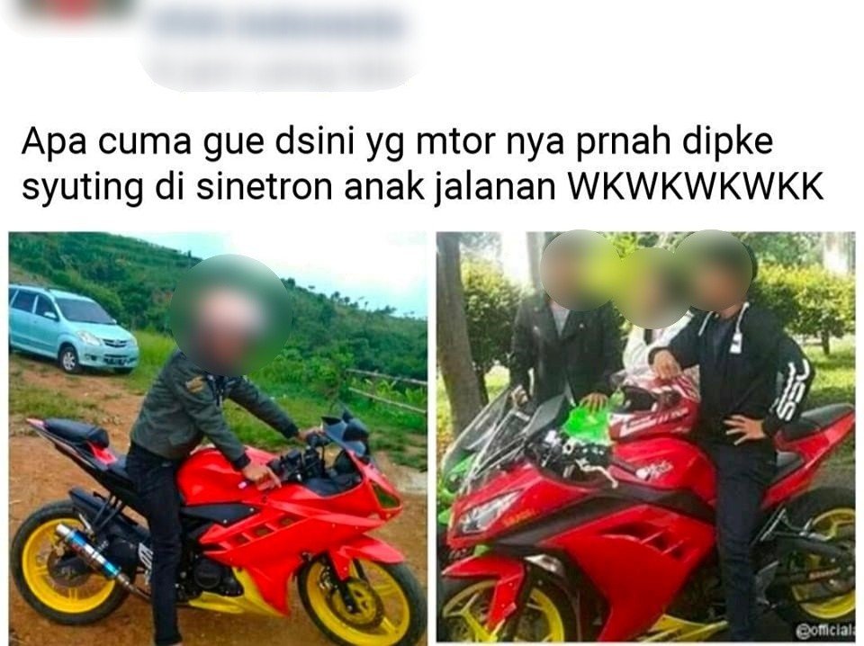 Orang yang mengaku motornya dipakai syuting sinetron. (Facebook/Shitpost Otomotif)