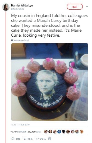 Fans Ingin Kue Ulang Tahun Bergambar Mariah Carey, yang 