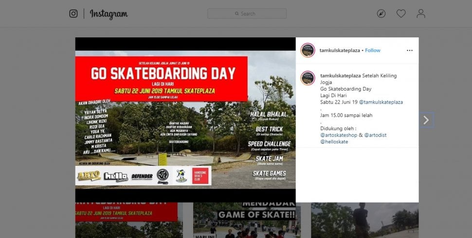 Go Skateboarding Day 2019. (instagram.com/tamkulskateplaza)