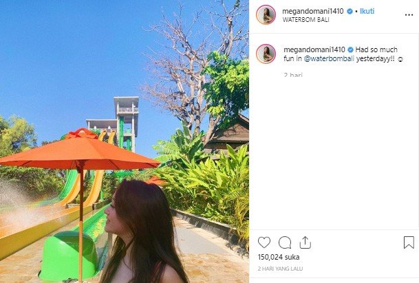 Potret liburan Megan Domani di Bali. (Instagram/@megandomani1410)