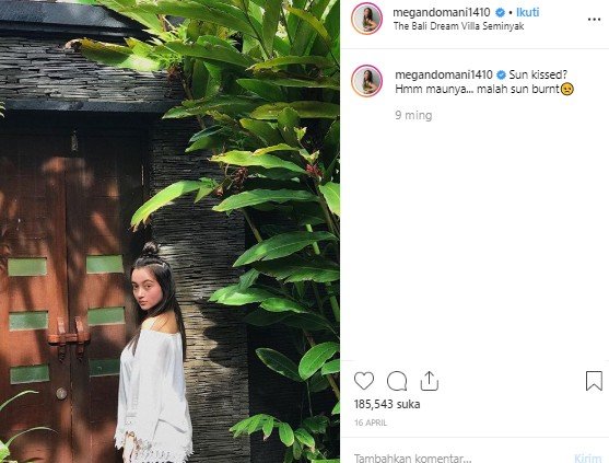 Potret liburan Megan Domani di Bali. (Instagram/@megandomani1410)