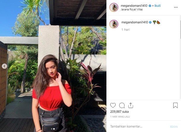 Potret liburan Megan Domani di Bali. (Instagram/@megandomani1410)